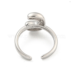 Латунные открытые манжеты с буквами для женщин RJEW-G313-01C-P