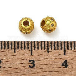 真鍮マイクロペーブクリアキュービックジルコニアビーズ  ラウンド  長持ちメッキ  ラックめっき  ゴールドカラー  5x4mm  穴：1.8mm&nbsp;KK-G557-47G