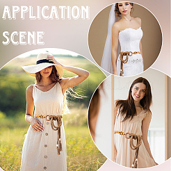 Ручная работа плетение хлопчатобумажная цепь пояса для женщин дамы платье&nbsp;AJEW-WH20017-73C