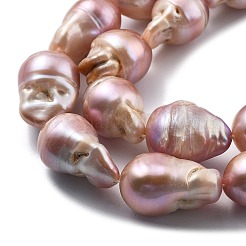 Нити натуральных бусин с ядровым жемчугом PEAR-B004-15E-01D