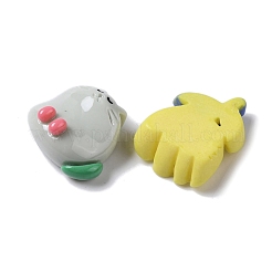 Кабошоны из непрозрачной смолы в виде цветка/улитки/кролика с забавным мультяшным рисунком X-CRES-P031-B