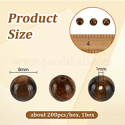 Сорт аб натуральный тигровый глаз круглые бусинки пряди G-OC0001-19