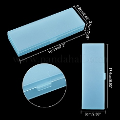 クリアプラスチックビーズ収納ケース  ヒンジ付き蓋付き  長方形  ミックスカラー  18.3x6.2x2.5cm  4個/セット&nbsp;CON-FH0001-12