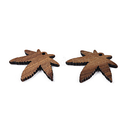 Pendentifs en bois de noyer naturel thème automne&nbsp;WOOD-T023-22