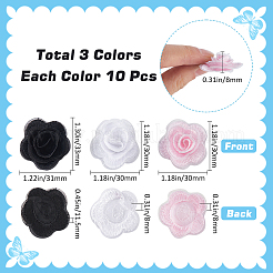 30 шт. 3 стиля 3D цветок розы полиэстер компьютеризированная вышивка орнамент аксессуары FIND-GF0006-03B