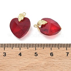 Латунь стекло кулоны&nbsp;KK-H259-07G