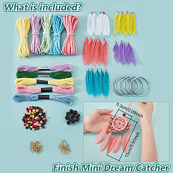 Наборы для изготовления сеток/паутины своими руками с перьями&nbsp;DIY-GA0008-81