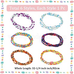 6шт 6 цвета бусины на талии AJEW-DJ0003-39