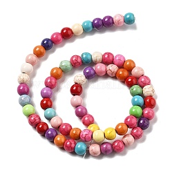 Синтетических нитей бирюзовые бусы G-B140-A01-6mm