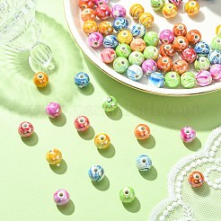 AB Цвет волна печатные акриловые бусины MACR-YW0002-70