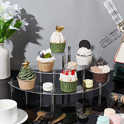 3-ярусные акриловые полукруглые подставки для десертных витрин ODIS-WH0329-45