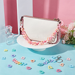 105 шт. 7-х цветные непрозрачные и прозрачные акриловые соединительные кольца&nbsp;OACR-PH0001-99