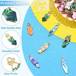 Colgantes de esmalte de aleación 30pcs 15 estilos&nbsp;ENAM-YW0009-08