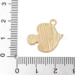 オーシャンテーマアロイエナメルペンダント  魚のチャーム  ゴールドカラー  ファイヤーブリック  19.5x16.5x1.5mm  穴：2mm&nbsp;ENAM-A009-02G-06