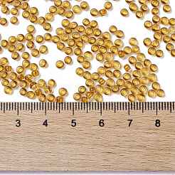 TOHOラウンドシードビーズ  日本製シードビーズ  （2156)つの内側のカラークリスタル/ゴールデンアンバー  8/0  3mm  穴：1mm  約10000個/ポンド&nbsp;SEED-TR08-2156