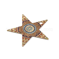 Геометрические сплав листовой печатный кулон серьги аксессуары PALLOY-E139-01G-02