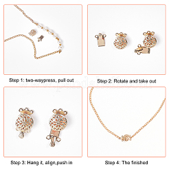 12 комплект из 3-х видов латунных застежек-коробочек с тремя рядами и четырьмя отверстиями KK-BC0008-24