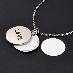 Сублимация пустой алюминиевый кулон ожерелье NJEW-E020-01P-01