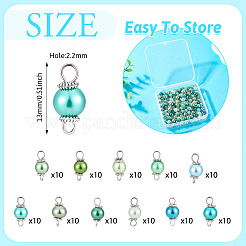 110 Stück 11 Farben Glasperlen runder Verbinder Charms&nbsp;PALLOY-TA00261