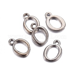 Pendentifs de lettre plaqué de gunmetal en alliage&nbsp;PALLOY-P097-03-O