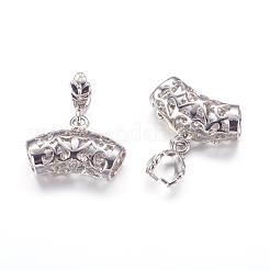 プラチナメッキ真鍮アイスピックとピンチベイル  20x14.5mm  ピン：1mm  穴：5.5x4mm&nbsp;X-KK-H372-P