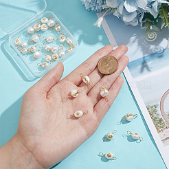 10 комплект подвесок-коннекторов из натурального культивированного пресноводного жемчуга класса АА с пластинками из сплава&nbsp;FIND-DC0003-65