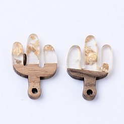 Pendentifs en bois de résine et de noyer&nbsp;RESI-N025-008A-A01