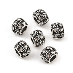 Старинное серебро покрытием горный хрусталь сплава большое отверстие шарики европейца&nbsp;MPDL-R041-02A