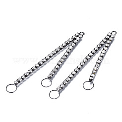 Цепочка из латуни с гальваническим покрытием и кристаллами и стразами с кольцом KK-N216-423-03B