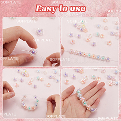 300 шт. Прозрачные акриловые бусины TACR-SP0001-03