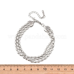 Многорядные браслеты из бусин нержавеющей стали 304 BJEW-K287-01P