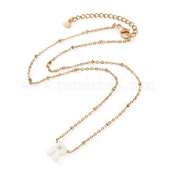 Colliers pendentif initiale coquillage naturel&nbsp;NJEW-JN03298