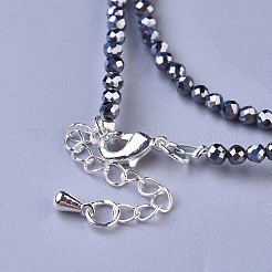 Натуральные и синтетические смешанные драгоценные камни из бисера ожерелья NJEW-K114-B-AM