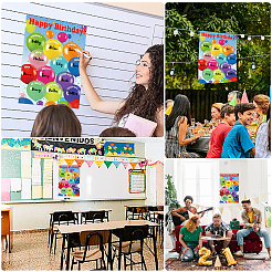 2шт многоразовые плакаты с надписью «С Днем Рождения» AJEW-WH0671-010