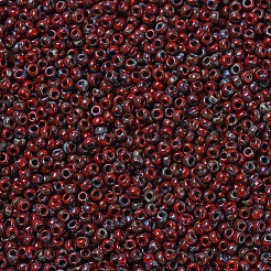 MIYUKIラウンドロカイユビーズ  日本製シードビーズ  （rr4513)不透明な赤いピカソ  11/0  2x1.3mm  穴：0.8mm  約5500個/50g&nbsp;SEED-X0054-RR4513