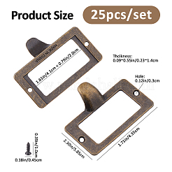 25 portacarte con cornice per etichette in lega di zinco rettangolare&nbsp;AJEW-FH0008-75D