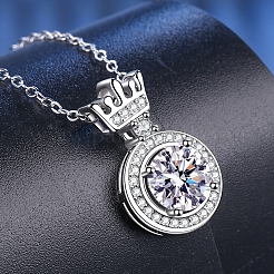 Антикоррозийное родиевое покрытие 925 пробы из серебра [925] пробы с микропаве прозрачных кубических цирконий кабельные цепочки ожерелья AJEW-U007-03P