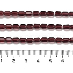 透明ガラスビーズ連売り  ファセットバレル  ココナッツブラウン  5~6x4mm  穴：1mm  約78~81個/連  15.94''~18.82''（40.5~47.8センチメートル）&nbsp;GLAA-G112-05D