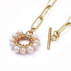 Ensembles de bijoux collier et bracelet chaînes trombones en laiton&nbsp;SJEW-JS01098