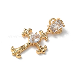Ciondoli pasquali in ottone con micro pavé di zirconi cubici trasparenti&nbsp;KK-P355-19G