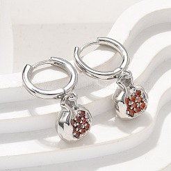 Латунные кубических серьги циркония обруч&nbsp;EJEW-Q015-02P-C