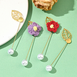 40 шт. булавки для галстука из нержавеющей стали в форме листа для женщин JEWB-SC0001-75E