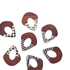 Эпоксидная смола с принтом и деревянные подвески RESI-CJ0001-11