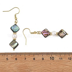Ohrhänger aus Abalone-/Paua-Muschel und Muschelperlen&nbsp;EJEW-JE07322