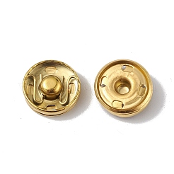 イオンプレーティング（IP）202ステンレススチールスナップボタン  衣服のボタン  ミシンアクセサリー  ゴールドカラー  12x4.5mm&nbsp;BUTT-I017-01B-G