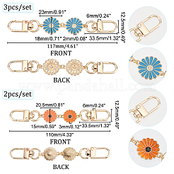 5 шт. 5-х стильные удлинители для ремешка кошелька из сплава и эмали FIND-PH0006-22