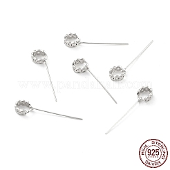 変色防止ロジウムメッキスターリングシルバーアイピン925個  アイピンでベイルにスナップ  プラチナ  25x6x3mm  穴：5mm  ピン：0.6mm&nbsp;STER-Z001-118P