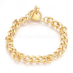 Ионное покрытие (ip) 304 нержавеющая сталь панцирные браслеты цепи&nbsp;BJEW-P237-04G