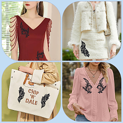 2 пара 2 стилей полиэстеровых вышитых цветочных кружевных аппликаций&nbsp;DIY-GF0009-07