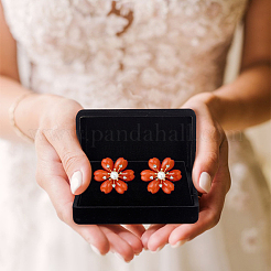 Бархатная пластиковая шкатулка для набора украшений CON-WH0097-03A